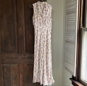 Vintage 90s Floral Summer Maxi Dress  Cottagecore Fairycore Romantic Size Xs
